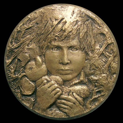 Valerio con Dumbo - fusione in bronzo 120 mm - 1984